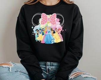 Prinsessgruppen-tröja, Disney-gruppen-tröja, matchande Disney-tröja, Minnie Disney-semester, Disney-prinsesshuvtröja, familjeprinsess-tröjor