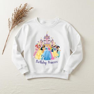 Birthday Princess Hoodie, Disney Princess Castle Sweater, Disney Princess Birthday Sweatshirt, Birthday Sweatshirt, Birthday Party Sweat