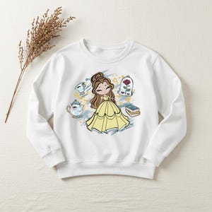 Belle Princess Hoodie, Girls Princess Sweatshirt, Cute Disneyland Shirt, Girl Disney Trip 2025, Beauty And The Beast Disney Vacation Hoodie