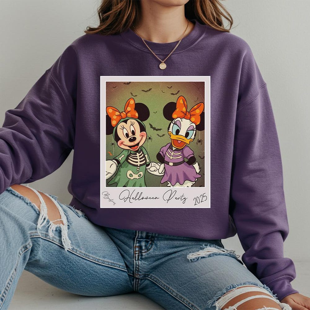 Cute Disney Halloween Sweatshirt, Minnie And Daisy Halloween Sweatshirt, Disney Halloween Besties Hoodie, Magic Kingdom, Halloween 2025