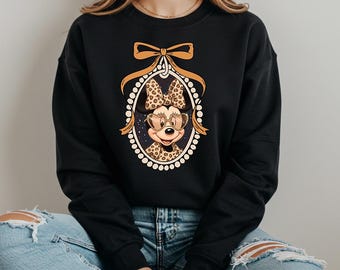 Minnie Leopard Glasses Sweatshirt, Disney Safari Animal Kingdom