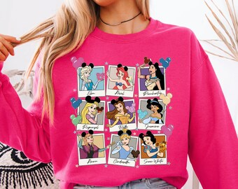 Bluza z Księżniczkami Disneya, Sweter dla Malucha Disneya, Prezent z Drużyny Księżniczek, Sweter z Przyjaciółkami Księżniczek, Bluza z Kapturem Księżniczek, Bluza z Kapturem Księżniczek Disneya