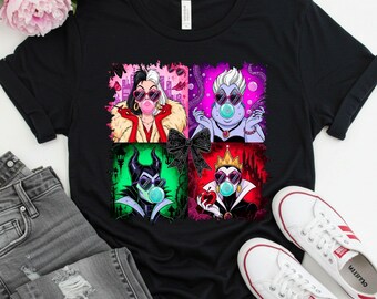 Pink Halloween Witch T-Shirt: Spooky Villain Gang Tee