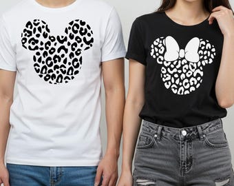 Bijpassend shirt van Mickey en Minnie met luipaardprint, Disney Trip-T-shirt