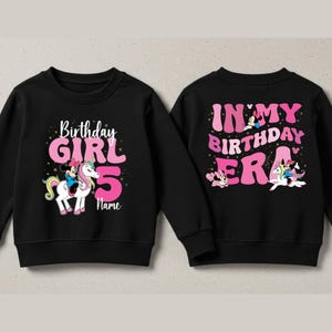 Custom Unicorn Birthday Sweatshirt: Personalized Name & Age Hoodie
