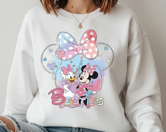 Minnie and Daisy Besties Hoodie, Disney Best Friends Sweatshirt, WDW Girls Trip Sweater, Disney Besties Gift Sweat, Disney Girls Sweatshirt