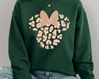 Leopard Print Minnie Mouse Sweatshirt, Disney Animal Kingdom Hoodie