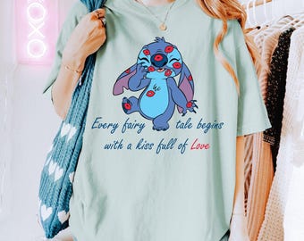 Camiseta de San Valentín con puntadas de colores cómodos, regalo para mujer