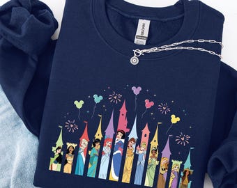 Disney Princess Castle Sweatshirt, Disney Vacation Sweat, Disney Princesses Squad Hoodie, Disney Girl Trip Sweater, Princess Birthday Sweat