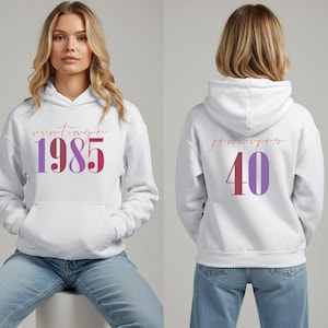 Vintage Custom Birth Year Sweatshirt, Retro 1985 Sweatshirt, Text with 1985 Birthday Gift, 40th Birthday Sweater, Birthday 1985 Hoodie gift