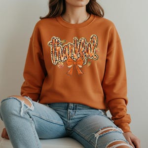 Thankful Coquette Sweater, Halloween Fall Sweater, Autumn Season Hoodie, Thanksgiving Hoodie, Fall Design, Cozy Season, Coquette Sweatshirts
