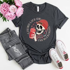Living Life on the Bleachers Mama Shirt, Skull T-Shirt, Skellington Coffee Tee, Sports Mama T-Shirt, Gift For Mama, Wrestling Mama Shirt