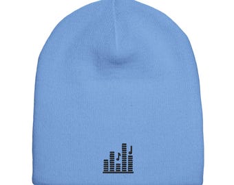 Berretto lavorato a maglia con nota musicale / Regalo per gli amanti della musica in acrilico ricamato