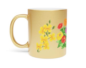 Taza metálica (plata/oro)