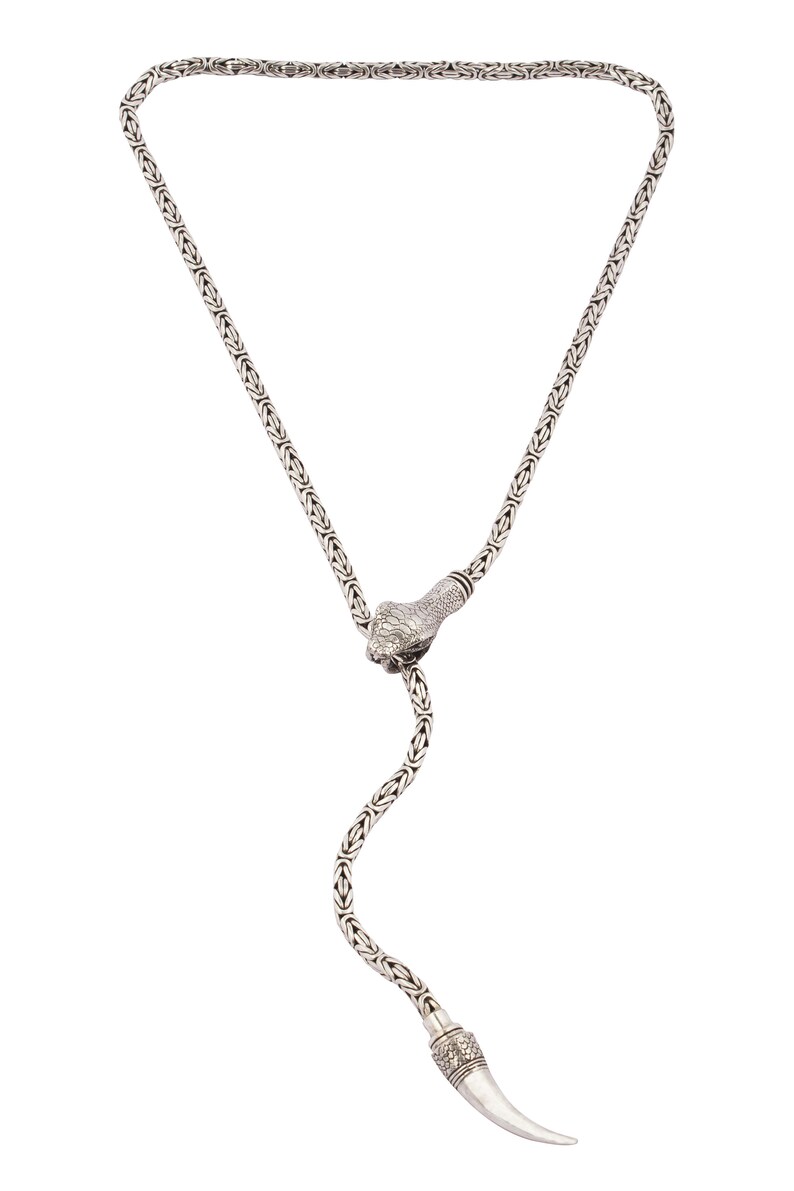 SNAKE BITE Long Y Necklace Etsy