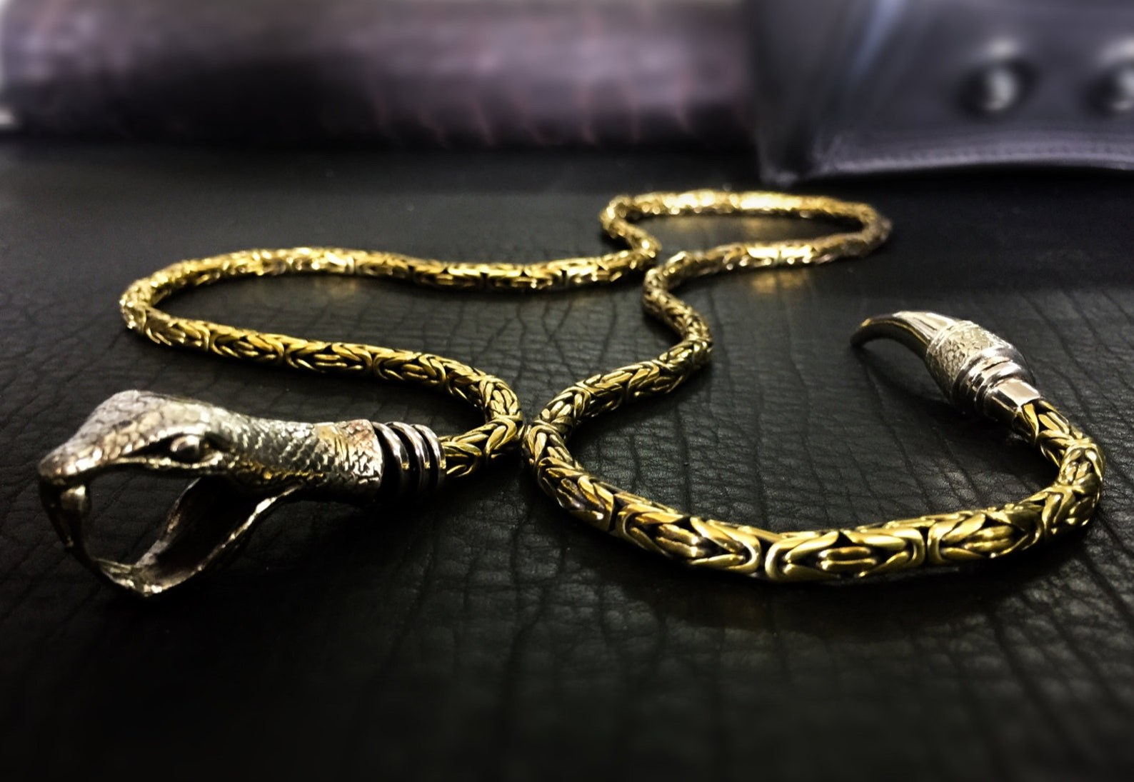 SNAKE BITE Long Y Necklace Etsy