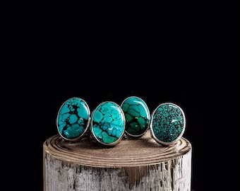 Elfin Native Small Oval Turquoise and Silver Ring