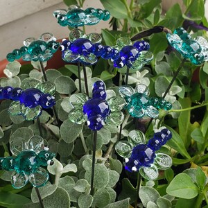 Dragon Fly Glass Garden Plant Stake Fairy Garden Suncatchers image 6