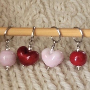 Stitch Markers Valentine Glass Hearts Gnomes image 4