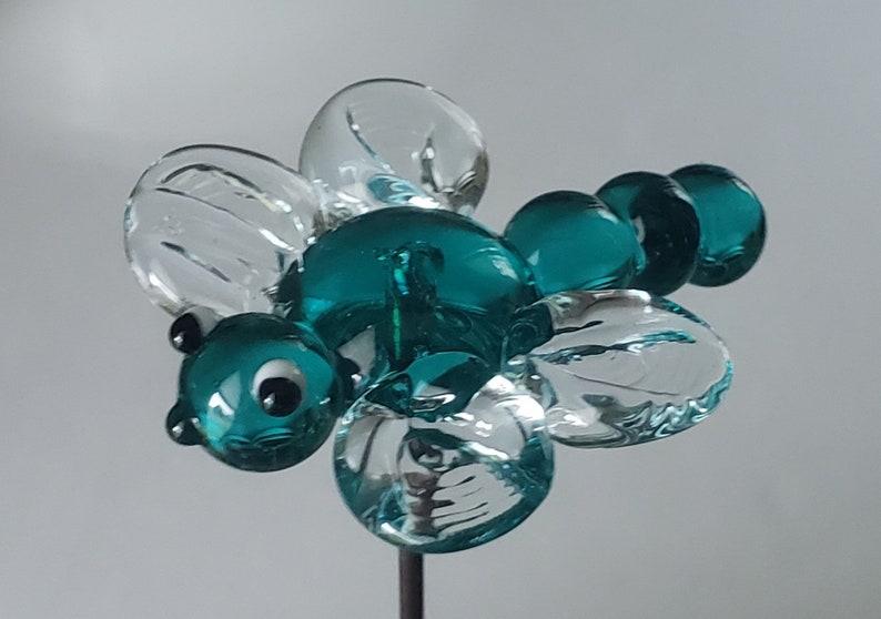 Dragon Fly Glass Garden Plant Stake Fairy Garden Suncatchers image 2