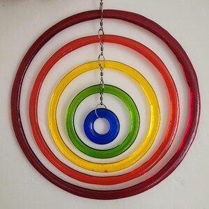 Rainbow Glass Spinner - Porch Patio Wind Mobile