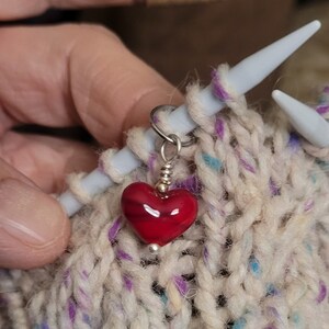 Stitch Markers Valentine Hearts Glass Figure image 5