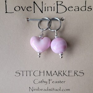 Stitch Markers Valentine Hearts Glass Figure image 4