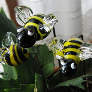 Bumble Bee Spring Garden Art Sun Catcher Plant Stake Lamp Work Glass Bumble Bee image 3