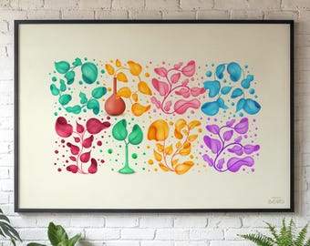 Poster astratto creativo – Decorazione murale moderna e colorata – Poster artistico creativo – Decorazione murale di design per ufficio, studio o soggiorno