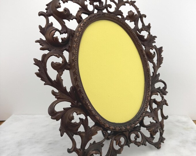 French Rococo Oval Frame - Antique Metal Frame Rococo Style - Easel ...
