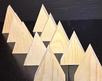Unfinished Pine Wood Triangles. Christmas tree blanks – Sanded Smooth. 22.5 Degree Cuts for DIY Projects, Rustic Decor, and Wood Art Blanks