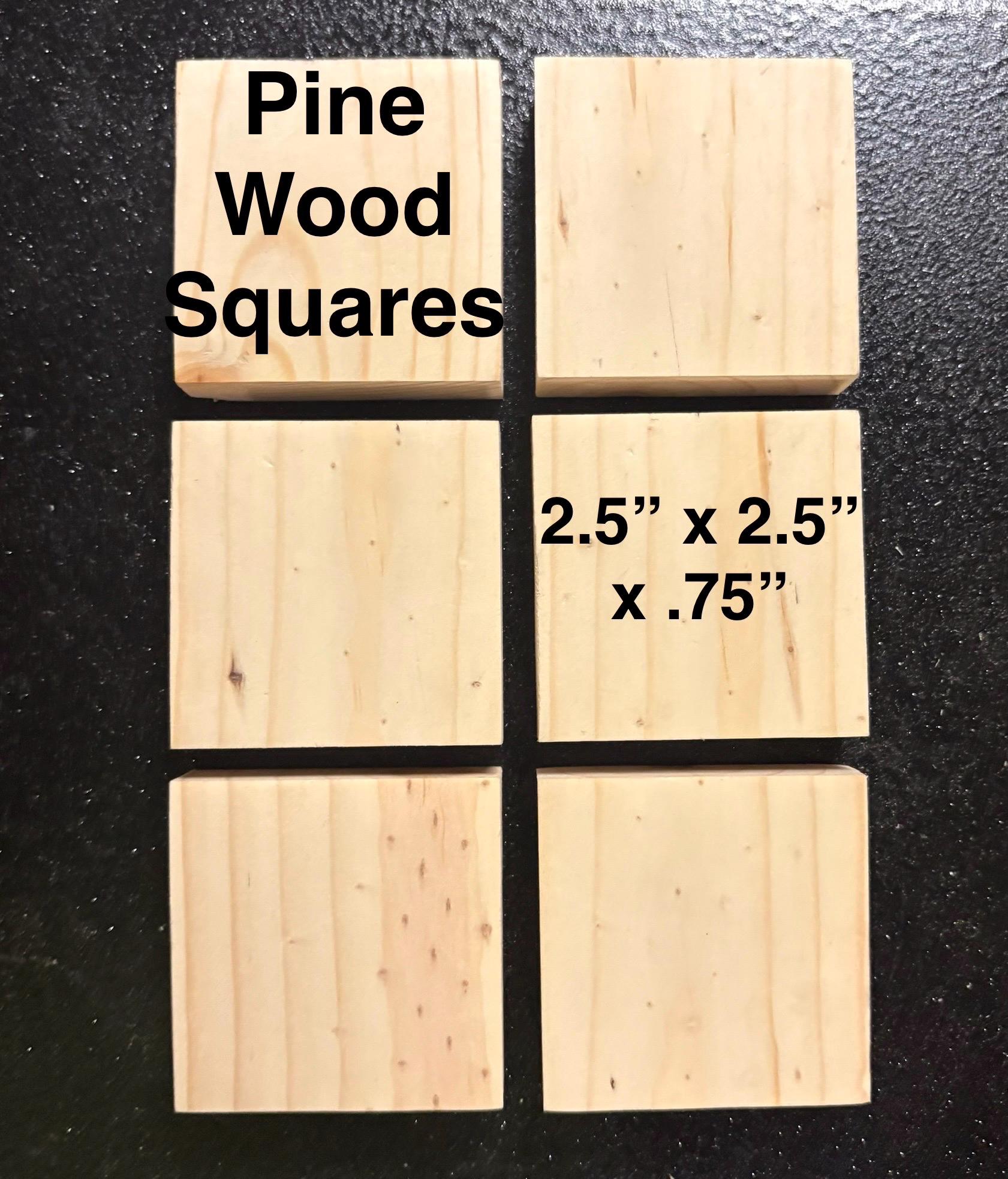 2.5 Inch KNOT-FREE Premium Pine Wood Squares – 3/4 Inch Thick Sanded ...