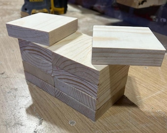 Unfinished Wood Squares, 3.5" Craft Blocks, 10 Pack