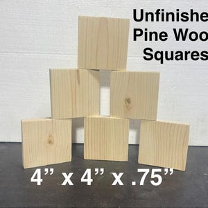 10 cm x 10 cm x 19 mm Kiefernholz Quadrate | Glatt Geschliffene Blöcke | Unbehandeltes Holz für Schilder, Laser & Malerei