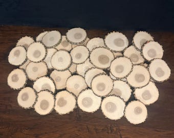 Black Cherry Wood Cookies 3–3.5” – Live Edge Wood Slices for Crafts, Coasters, Weddings – Heat-Dried Wood Rounds w/Bark. Woodburning Blanks