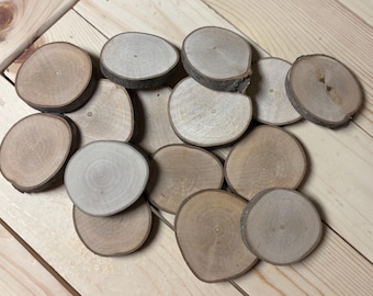 Rustic Boxelder Maple Wood Slices. Bark Edge Rounds, DIY Crafts & Wedding Decor
