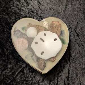 Large Beach Shell Resin Heart