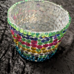 Large Multi-color Stone Resin Candle Vase