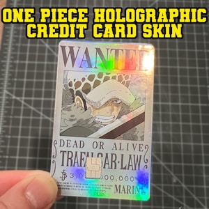 Calcomanía de vinilo holográfica para tarjeta de crédito de anime