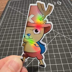 Chopper Holo Peeker - Décalcomanies en vinyle avec effet arc-en-ciel, Sticker une pièce, Holographique, Anime