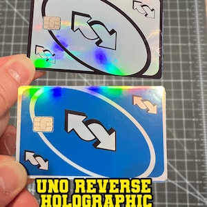 Autocollant holographique en vinyle pour carte de crédit, jeu de cartes - Inversé