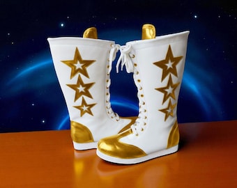 Handmade Wrestling Long Boots, Men Pro Wrestling Shoes, Leather Wrestling Shoes, Professional Wrestling Boots, Custom Wrestling Lace Up Boot