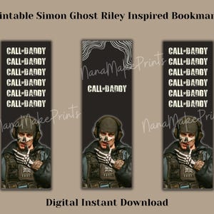 Marcapáginas imprimibles de Ghost COD - Set de romance oscuro (Descarga digital)