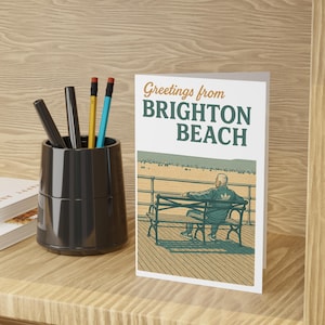 Juego de tarjetas de felicitación de Brighton Beach (1 o paquete de 10) / Postales de estilo vintage para cualquier ocasión, notas de agradecimiento, tarjetas de cumpleaños, viajes [...]