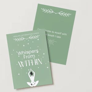 Healing Affirmation Cards Printable | 18 Gentle Self-Love & Spiritual Growth Cards | Whispers from Within PDF
