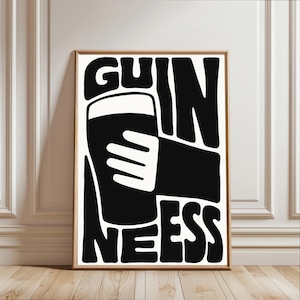 Bauhaus Guinness Print - Wall Art - Ireland - Funky Groovy Shapes