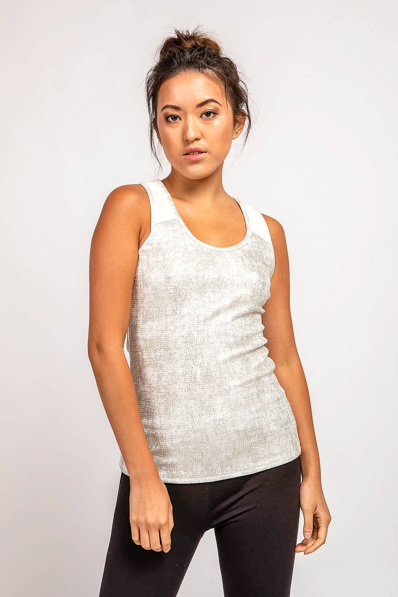 Pearl White Gold Tank Top for Women Shiny Golden Tank Etsy