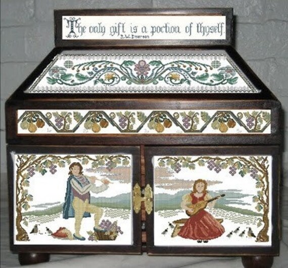 Items similar to Watermeadows Castle Needlework Casket Panels