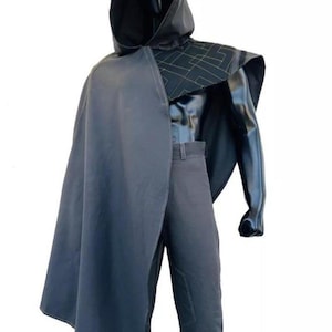 Star Wars Inspired Jedi Survivor Poncho Cape | Cal Kestis Black Hooded Cloak Cosplay | Galactic Warrior Robe Costume Accessory