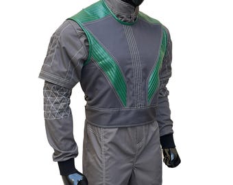Mandalorian Star Wars Bounty Hunter Flight Suit With Vest 3- Piece Cosplay Costume Set
